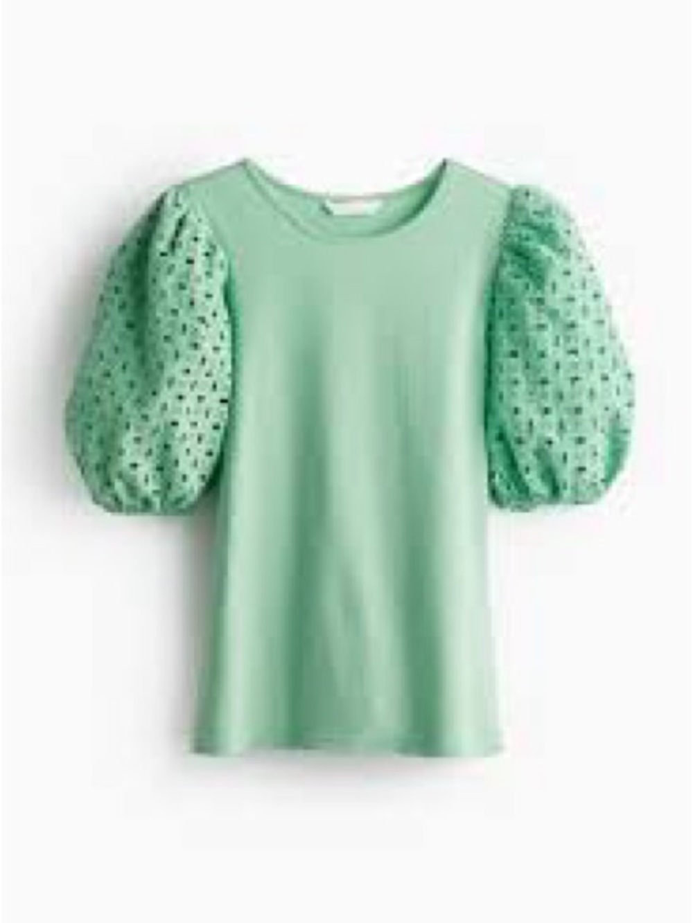 H&M Mint Green Puff Sleeve Top